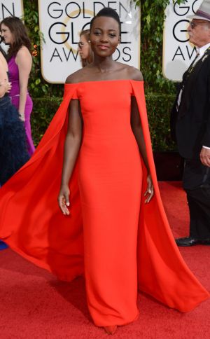 2014 Golden Globes - Red Carpet - Lupita Nyongo in Ralph Lauren and Fred Leighton